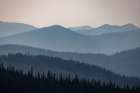 Hazy mountains from Werner Peak in the Stillwater State Forest, Montana, USA Art Print